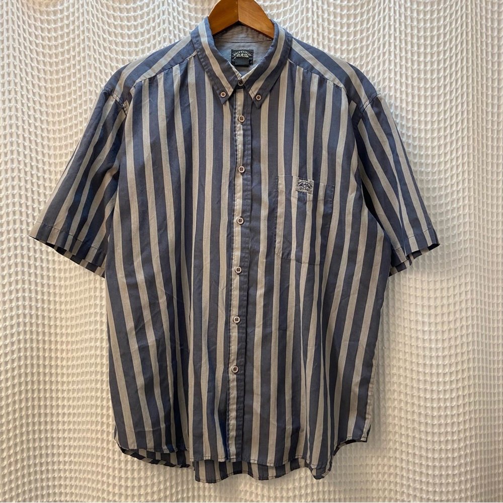 Britannia Vintage Y2K Vertical Wide Striped Shirt
